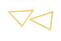 Gold Triangle Charm, 2 Gold Plated Brass Triangles (39x35x1mm) E079 Q0536