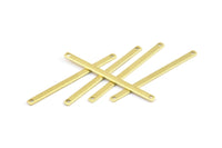 Tiny Bar Pendant, 24 Raw Brass Connector Bars With 2 Holes (40x2.5x0.80mm) E395