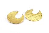 Brass Ethnic Pendant, 1 Raw Brass Ethnic Pendants With 2 Loops (37x33mm) E278