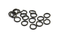 10mm Jump Rings, 25 Oxidized Brass Black Jump Rings (10x1.5mm) D0231 S789