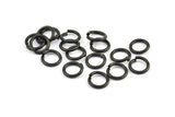 10mm Jump Rings, 25 Oxidized Brass Black Jump Rings (10x1.5mm) D0231 S789
