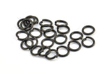 10mm Jump Rings, 25 Oxidized Brass Black Jump Rings (10x1.5mm) D0231 S789