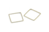 Silver Square Charm, 25 Silver Tone Square Connectors (16mm) Bs-1119 H0286