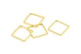 Gold Square Charm, 12 Gold Plated Brass Square Connectors (16mm) Bs-1119 Q0297