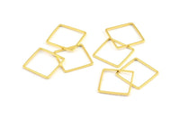 Gold Square Charm, 12 Gold Plated Brass Square Connectors (16mm) Bs-1119 Q0297