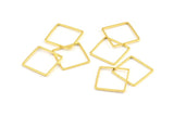 Gold Square Charm, 12 Gold Plated Brass Square Connectors (16mm) Bs-1119 Q0297