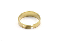 Raw Brass Ring - 24 Raw Brass Adjustable Rings - (18mm) MN42