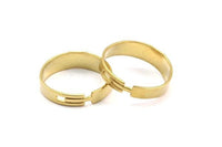 Raw Brass Ring - 24 Raw Brass Adjustable Rings - (18mm) MN42