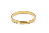 Brass Smooth Ring - 20 Raw Brass Adjustable Smooth Rings (19x2.3mm) Mn44