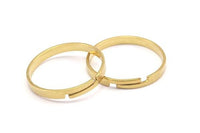 Brass Smooth Ring - 20 Raw Brass Adjustable Smooth Rings (19x2.3mm) Mn44