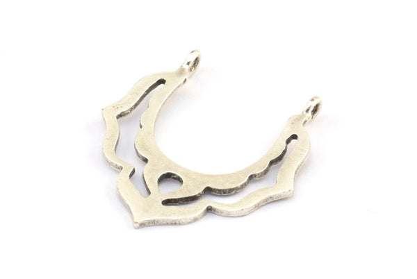 Gümüş Kolye Bulgusu, 2 Halka, Tılsımlar, Küpeler, Bulgularla Birlikte 4 Antik Gümüş Kaplama Pirinç Kolye Bulgusu (29x27x1mm) BS 1982 Q0675