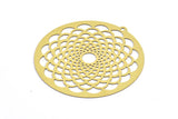 Pirinç Küpe Tılsımı, 1 Döngülü Kolye Ucuyla 6 Ham Pirinç Mandala Küpe Tılsımı, Bulgular (42 mm) E471