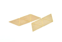 Brass Earring Charm ,6 Raw Brass Triangle Prism Earring Charms Pendants, Findings (77x27mm) E491