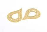 Brass Earring Charm ,4 Raw Brass Textured Drop Earring Charms With 1 Hole Pendants, Findings (64x46mm) E450