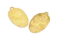 Brass Deer Charm, 1 Raw Brass Deer Textured Oval Charms With 1 Loop, Blanks (43.5x25x1.3mm) E216