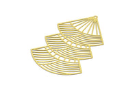 Pirinç Küpe Tılsımı, 4 Ham Pirinç Etnik Motifli Küpe Tılsımı, 1 Delikli Kolye Ucu, Bulgular (71x42mm) E541