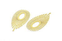Brass Earring Charm ,6 Raw Brass Drop Motif Earring Charms Pendants, Findings (60x30mm) E506