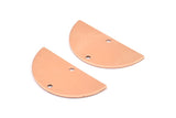 Copper Half Moon Blank, 10 Raw Copper Semi Circle Blanks With 2 Holes (30x15x0.80) D0219