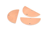 Copper Half Moon Blank, 10 Raw Copper Semi Circle Blanks With 2 Holes (30x15x0.80) D0219