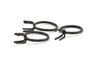 Claw Ring Setting, 2 Oxidized Brass Black Claw Ring Blanks With 4 Claws For Natural Stones N0210 S783