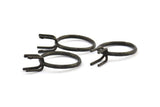Claw Ring Setting, 2 Oxidized Brass Black Claw Ring Blanks With 4 Claws For Natural Stones N0210 S783