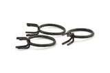 Claw Ring Setting, 2 Oxidized Brass Black Claw Ring Blanks With 4 Claws For Natural Stones N0102-17.5mm S1059