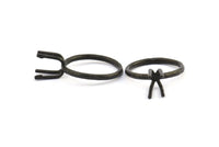 Claw Ring Setting, 2 Oxidized Brass Black Claw Ring Blanks With 4 Claws For Natural Stones N0210 S783