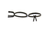 Claw Ring Setting, 2 Oxidized Brass Black Claw Ring Blanks With 4 Claws For Natural Stones N0210 S783