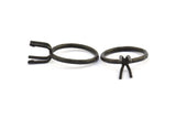 Claw Ring Setting, 2 Oxidized Brass Black Claw Ring Blanks With 4 Claws For Natural Stones N0102-17.5mm S1059