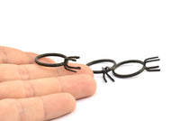 Claw Ring Setting, 2 Oxidized Brass Black Claw Ring Blanks With 4 Claws For Natural Stones N0210 S783