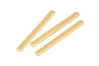 Tiny Bar Pendant, 10 Gold Plated Brass Necklace Bars With 1 Hole (30x2.5x0.80mm) E390