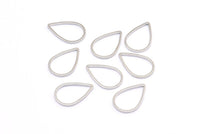 Silver Drop Connector, 50 Silver Tone Drop Connectors (11x16x0.8mm) BS 1134 H0167