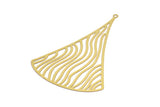 Brass Earring Charm ,4 Raw Brass Ethnic Motif Earring Charms With 1 Loop Pendants, Findings (78x52mm) E522