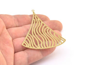 Brass Earring Charm ,4 Raw Brass Ethnic Motif Earring Charms With 1 Loop Pendants, Findings (78x52mm) E522