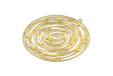 Brass Earring Charm , 4 Raw Brass Ethnic Motif Earring With 1 Loop Charms, Findings (50mm) E513