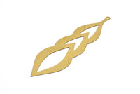 Brass Earring Charm ,6 Raw Brass Ethnic Motif Earring Charms With 1 Loop Pendants, Findings (79x23mm) E507