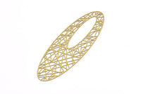 Brass Earring Charm 4 Raw Brass Ethnic Motif Earring Charms With 1 Hole Pendants, Findings (90x28mm) E464