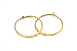 Brass Round Earring, 6 Raw Brass Round Earring Charms With 1 Loop and 3 Holes , Pendants, Findings (50mm) E545