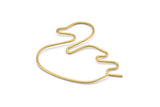 Brass Duck Earring, 4 Raw Brass Wire Duck Earring Charms, Pendants, Findings (40x36x1mm) E552