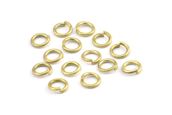 7mm Jump Rings 100 Raw Brass Round Jump Ring Connectors Findings (7x1.2mm) R-06 ( A0330 )