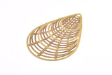 Brass Earring Charm ,4 Raw Brass Textured Drop Earring Charms With 1 Hole Pendants, Findings (66.5x46mm) E514
