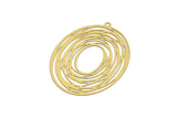Brass Earring Charm , 4 Raw Brass Textured Oval Earring Charms Pendants With 1 Loop, Findings (57x41mm) E489