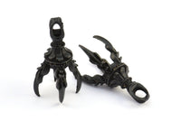 Dragon Claw Pendant, 1 Oxidized Brass Black Dragon Claw Charms, Necklace Pendants (36x11mm) N0380 S459