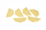 Raw Brass Pendant, 12 Raw Brass Five Edged Geometric Shape Blanks With 3 Holes (25x13x0.80mm) E197