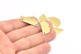Raw Brass Pendant, 12 Raw Brass Five Edged Geometric Shape Blanks With 3 Holes (25x13x0.80mm) E197