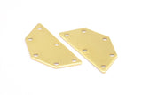 Raw Brass Pendant, 12 Raw Brass Five Edged Geometric Shape Blanks With 6 Holes (25x13x0.80mm) E297