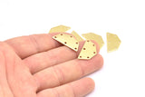 Raw Brass Pendant, 12 Raw Brass Five Edged Geometric Shape Blanks With 6 Holes (25x13x0.80mm) E297