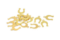 Raw Brass Charm, 100 Raw Brass U shape Charm With 1 Loop,Pendants, Findings (12x8mm) E294