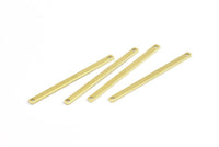 Brass Bar Pendant, 24 Raw Brass Connector Bars With 2 Holes (40x2.5x0.80mm) E395