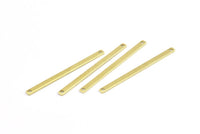 Tiny Bar Pendant, 24 Raw Brass Connector Bars With 2 Holes (40x2.5x0.80mm) E395